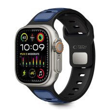 Apple Watch 44 / 45 / 46 / 49 mm Tech-Protect IconBand Line dirželis – juodas ir tamsiai mėlynas