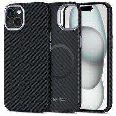iPhone 15 dėklas Tech-Protect Ion Carbon MagSafe – juodas