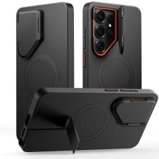 Samsung Galaxy S26 Ultra Tech-Protect Kevlar Aura MagSafe dėklas – juodas ir oranžinis