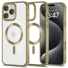 Akcija! Tech-Protect MagFlex MagSafe iPhone 16 Pro Dėklas - Skaidrus Gold Frame