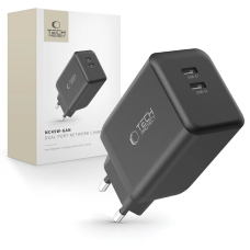 Tech-Protect NC45W-GAN 2-port PD45W sieninis įkroviklis – juodas