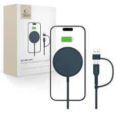 Belaidis įkroviklis Tech-Protect QI15W-A44 magnetinis su MagSafe – mėlynas