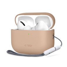 AirPods Pro 3 Tech-Protect silikoninis dėklas – smėlinis