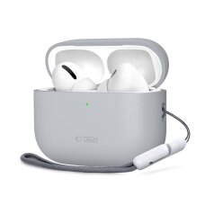 AirPods Pro 3 Tech-Protect silikoninis dėklas – pilkas
