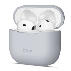 AirPods 4 Tech-Protect silikoninis dėklas - pilkas