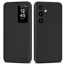 Samsung Galaxy S24 dėklas Tech-Protect Smart Wallet – matinės juodos