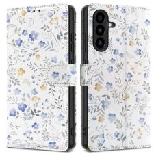 Samsung Galaxy A26 5G / A17 4G / 5G dėklas Tech-Protect Wallet – gėlės su lapeliais