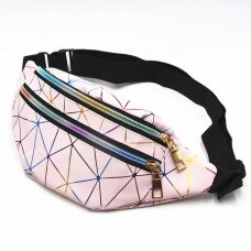 [Užsakomoji prekė] Techsuit - Casual Waist Bag (CWB1) - with Belt for Recreational Activity, Fitness, Three Pockets - Pink
