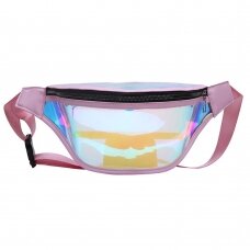 [Užsakomoji prekė] Techsuit - Casual Waist Bag (CWB2) - Transparent, with Belt for Recreational Activity, Fitness - Pink