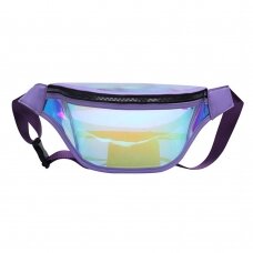 [Užsakomoji prekė] Techsuit - Casual Waist Bag (CWB2) - Transparent, with Belt for Recreational Activity, Fitness - Purple