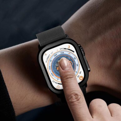 Apple Watch Ultra 49mm Tech-Protect grūdintas stiklas (2 vnt.) – sidabrinis ir juodas 2