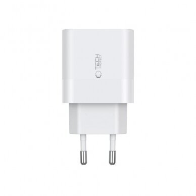 Tech-Protect C20W mains Įkroviklis 2x USB-C PD 20W - baltas 2 Tech-Protect C20W mains Įkroviklis 2x USB-C PD 20W - baltas 2