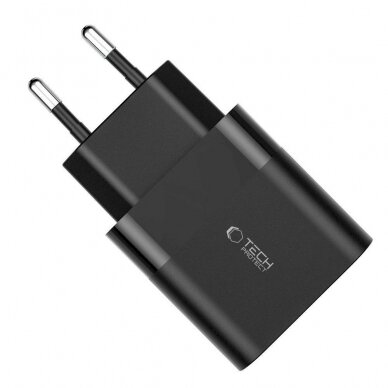 Tech-Protect C30W USB-C PD 30W / USB-A QC 3.0 network Įkroviklis - Juodas 3 Tech-Protect C30W USB-C PD 30W / USB-A QC 3.0 network Įkroviklis - Juodas 3