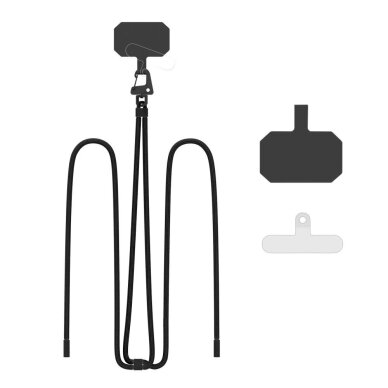 Akcija! Tech-Protect C5S Rope Crossbody pakabinamas dirželis – juodas  3