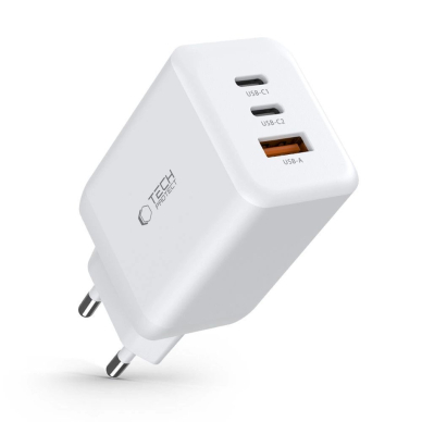 Tech-Protect C65W network Įkroviklis 2x USB-C PD 65W / USB-A QC 3.0 - baltas 6 Tech-Protect C65W network Įkroviklis 2x USB-C PD 65W / USB-A QC 3.0 - baltas 6