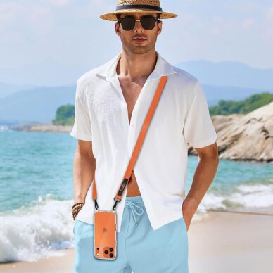 Kaklo dirželis Tech-Protect C6S Rope Crossbody – oranžinis 5
