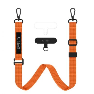 Kaklo dirželis Tech-Protect C6S Rope Crossbody – oranžinis Kaklo dirželis Tech-Protect C6S Rope Crossbody – oranžinis