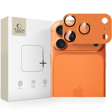iPhone 17 Pro Tech-Protect Camfull Fit+ kameros stiklas – oranžinis