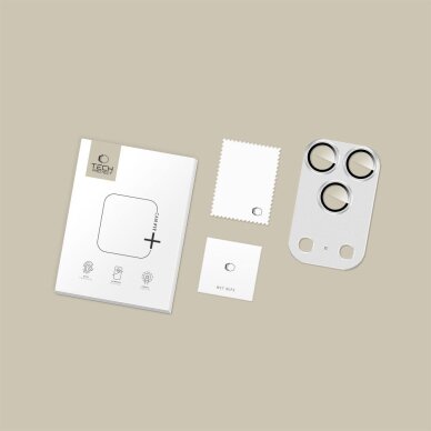 iPhone 17 Pro Tech-Protect Camfull Fit+ kameros stiklas – sidabrinis 3