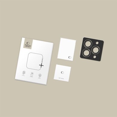 iPhone 14 Pro / Max / 15 Pro / Max / 16 Pro / Max / 17 Pro / Max Tech-Protect Camring Fit+ kameros dangtelis – juodas 3