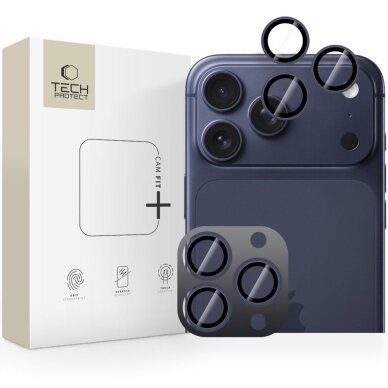 iPhone 14 Pro / 14 Pro Max / 15 Pro / 15 Pro Max / 16 Pro / 16 Pro Max / 17 Pro / 17 Pro Max Tech-Protect Camring Fit+ kameros dangtelis – mėlynas