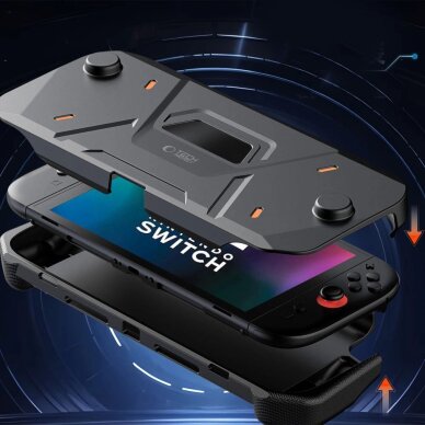 Nintendo Switch 2 dėklas Tech-Protect Carbonox – juodas 3