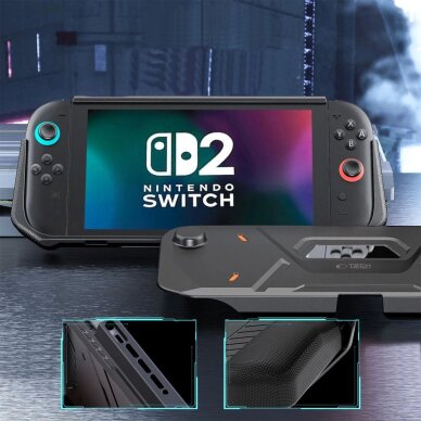 Nintendo Switch 2 dėklas Tech-Protect Carbonox – juodas 5 Nintendo Switch 2 dėklas Tech-Protect Carbonox – juodas 5