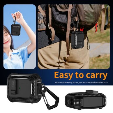 AirPods Pro Tech-Protect Carbonox MagSafe dėklas – juodas 7