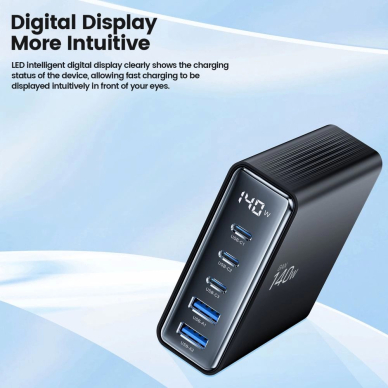 Tech-Protect DC140W-GAN 5-port PD140W / QC3.0 įkrovimo stotelė – juodas 4