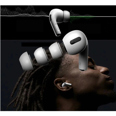 AirPods Pro 1/2 Tech-Protect ausinių antgaliai (3 vnt.) – juodi 2
