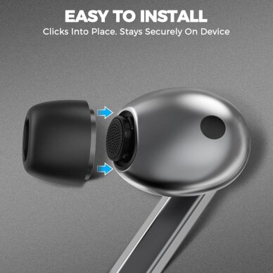 Ausinių antgaliai Tech-Protect Samsung Galaxy Buds 3 Pro S / M / L dydžiai – juodi (3 vnt.) 3