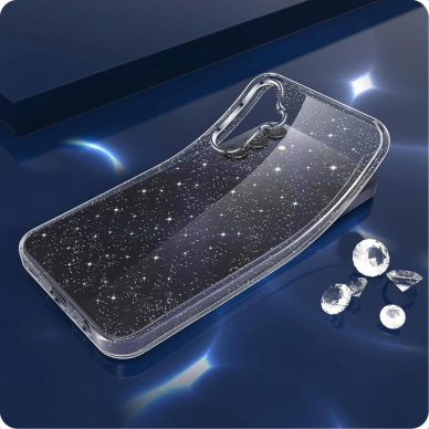 Tech-Protect FlexAir Dėklas skirtas Samsung Galaxy A56 5G - Permatomas Glitter 1