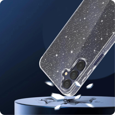 Tech-Protect FlexAir Dėklas skirtas Samsung Galaxy A56 5G - Permatomas Glitter 2