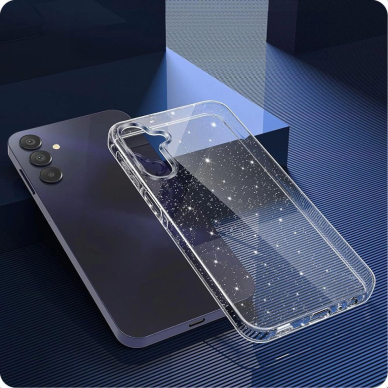 Tech-Protect FlexAir Dėklas skirtas Samsung Galaxy A56 5G - Permatomas Glitter 3