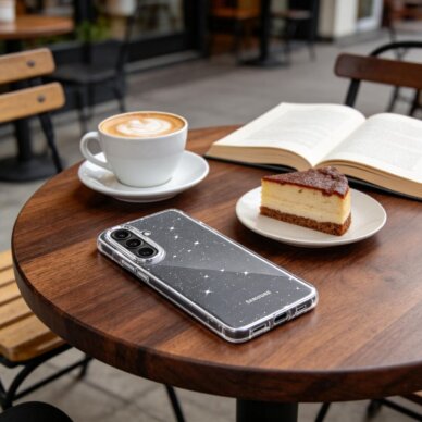 Samsung Galaxy S26 Tech-Protect FlexAir dėklas – skaidrus su blizgučiais 5