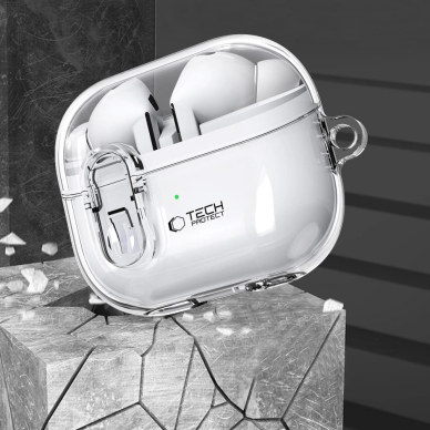 Dėklas Tech-Protect FlexAir Carabiner for Samsung Galaxy Buds 3 / 3 Pro - Skaidrus 3 Dėklas Tech-Protect FlexAir Carabiner for Samsung Galaxy Buds 3 / 3 Pro - Skaidrus 3