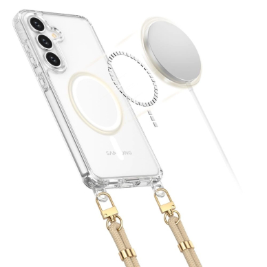 Tech-Protect FlexAir Chain MagSafe Dėklas skirtas Samsung Galaxy S25 - Juodas-Beige 1