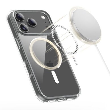 iPhone 17 Pro dėklas Tech-Protect FlexAir Hybrid su MagSafe – skaidrus 1