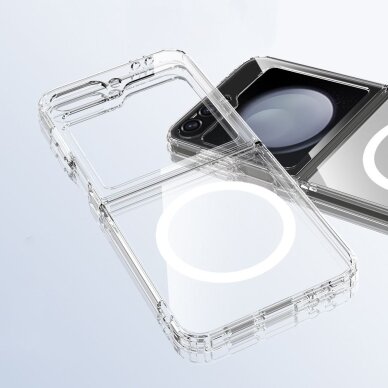 Samsung Galaxy Z Flip 6 / 7 FE dėklas Tech-Protect FlexAir Hybrid su MagSafe – skaidrus 1