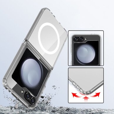 Samsung Galaxy Z Flip 6 / 7 FE dėklas Tech-Protect FlexAir Hybrid su MagSafe – skaidrus 2