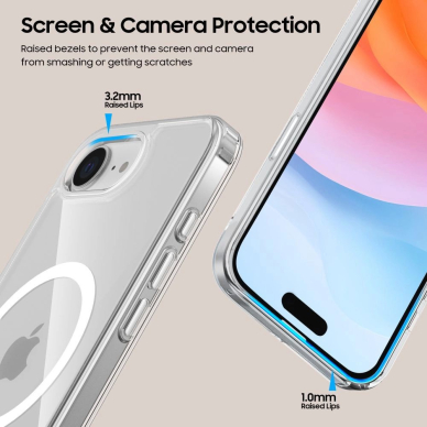 Tech-Protect FlexAir Hybrid MagSafe dėklas iPhone 16E - permatomas 4