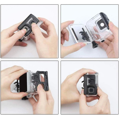 GoPro Hero 5 / 6 / 7 Tech-Protect GA200 atsparus vandeniui dėklas - permatomas 4