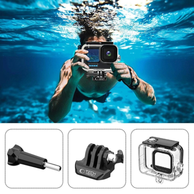 GoPro Hero 9 / 10 / 11 / 12 Tech-Protect GA200 atsparus vandeniui dėklas - permatomas 1