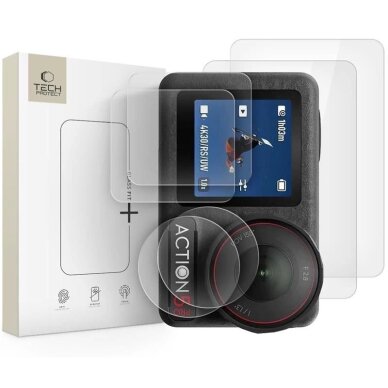 DJI Osmo Action 5 Pro Tech-Protect Glass Fit+ grūdintas stiklas, 2 vnt. – skaidrus DJI Osmo Action 5 Pro Tech-Protect Glass Fit+ grūdintas stiklas, 2 vnt. – skaidrus