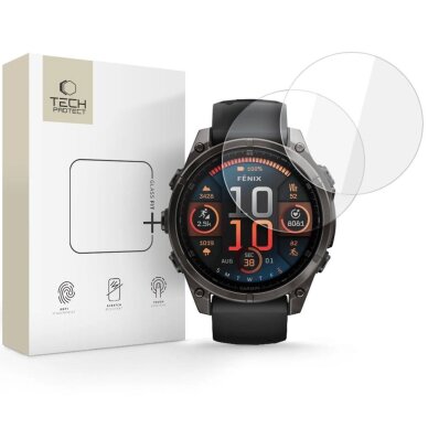 Garmin Fenix 8 47 mm Tech-Protect Glass Fit+ grūdintas stiklas, 2 vnt. – skaidrus