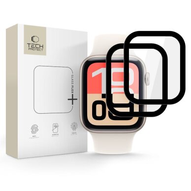 Apple Watch 40mm Tech-Protect Glass Flex+ stiklas (2 vnt.) – juodas Apple Watch 40mm Tech-Protect Glass Flex+ stiklas (2 vnt.) – juodas