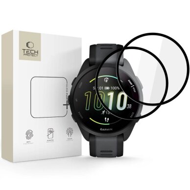 Garmin Forerunner 165 Tech-Protect Glass Flex+ hibridinis stiklas, 2 vnt. – juodas Garmin Forerunner 165 Tech-Protect Glass Flex+ hibridinis stiklas, 2 vnt. – juodas