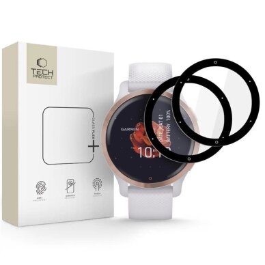 Garmin Venu 2S Tech-Protect Glass Flex+ hibridinis stiklas, 2 vnt. – juodas