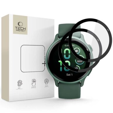 Garmin Vivoactive 6 Tech-Protect Glass Flex+ hibridinis stiklas, 2 vnt. – juodas