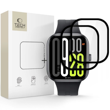 Tech-Protect Glass Flex+ hibridinis stiklas (2 vnt.) skirtas Xiaomi Redmi Watch 5 – juodas